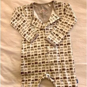 Simply Magnetic Me Coverall 0-3 months gray elephants